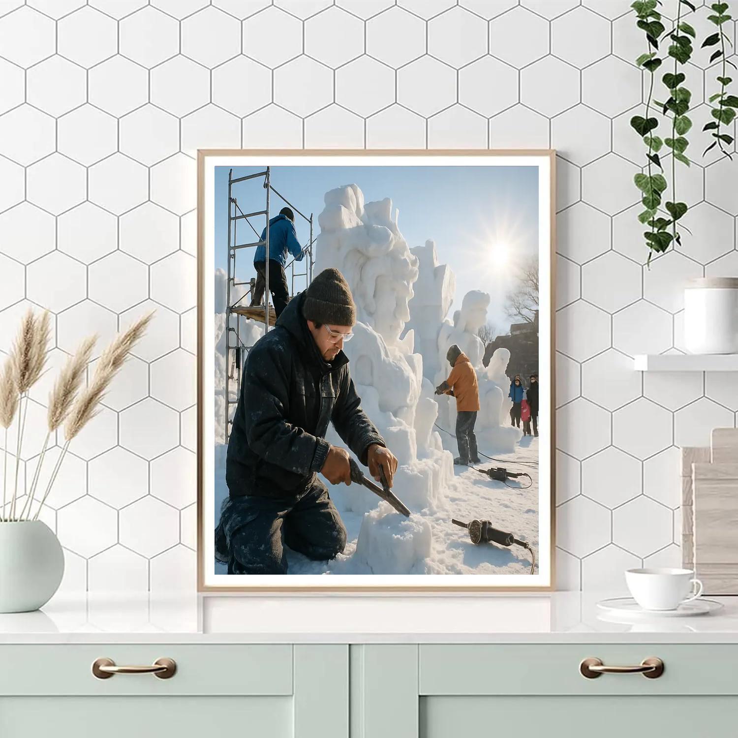 Sapporo Snow Festival Sculpting DIY paint by numbers