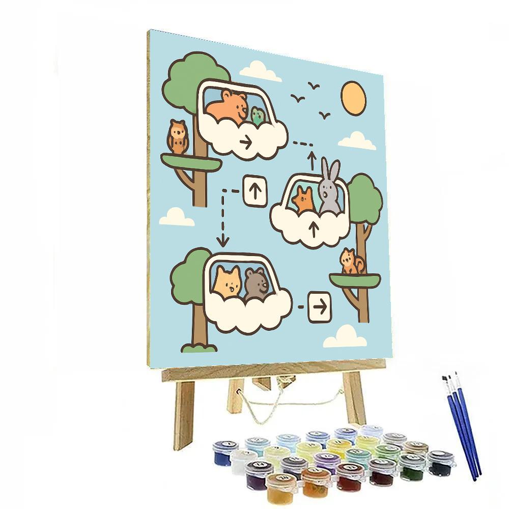 Cloud City Commuters Number painting