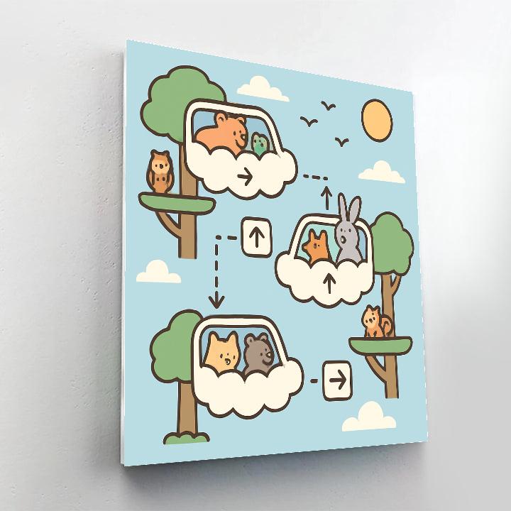 Cloud City Commuters Number painting