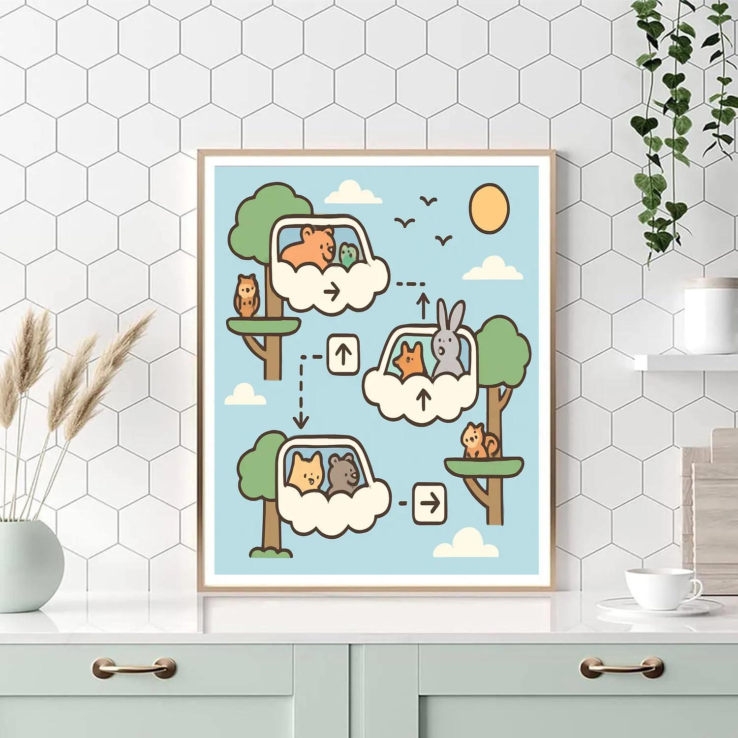 Cloud City Commuters Number painting