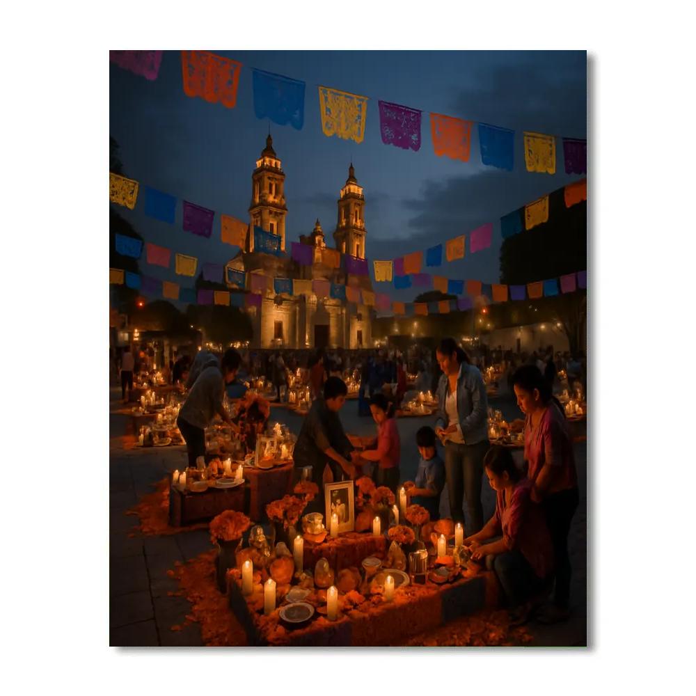 Day Of The Dead Street Altares Mexico City Paint by numbers art