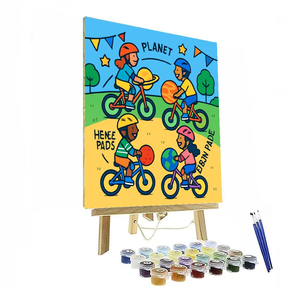 Orbiting Bike Parade paint by numbers
