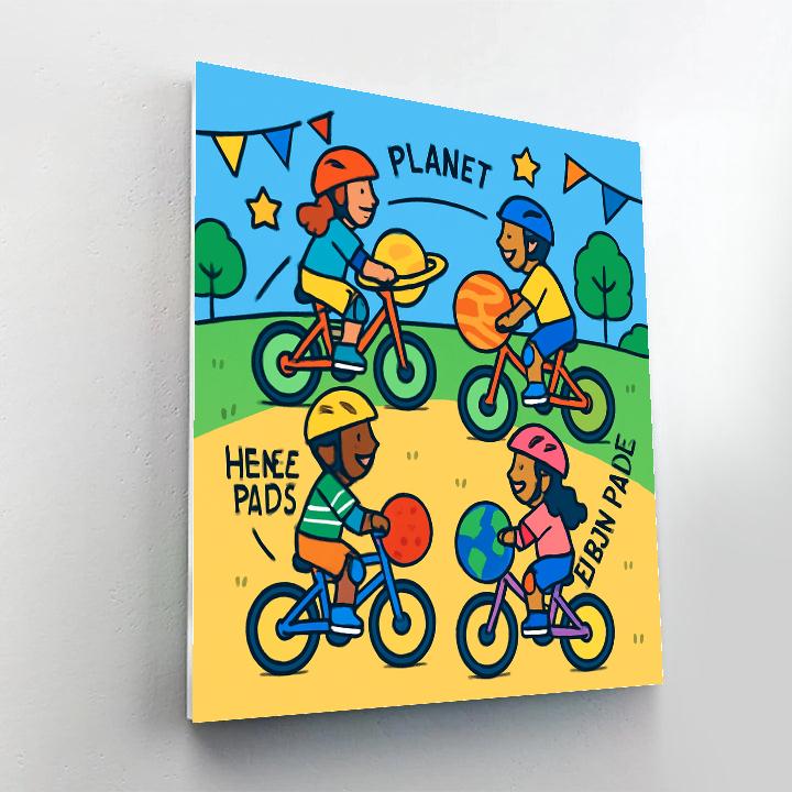 Orbiting Bike Parade paint by numbers