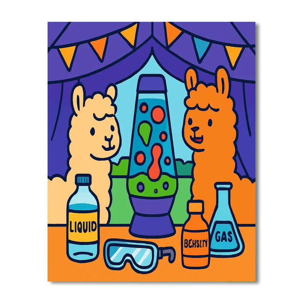 Lava Lamp Llamas Painting by numbers kit