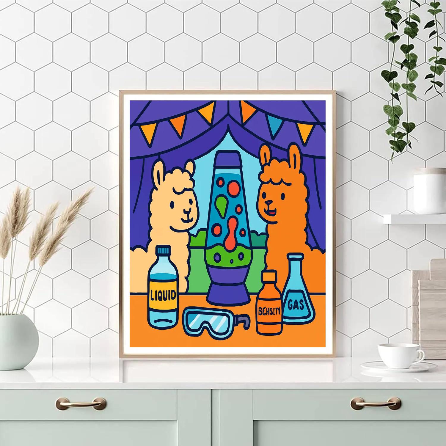 Lava Lamp Llamas Painting by numbers kit