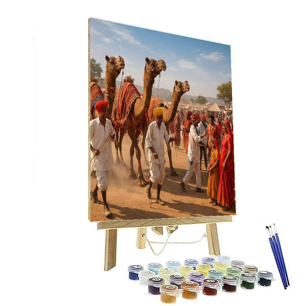 Vibrant Pushkar Camel Fair painting number kit