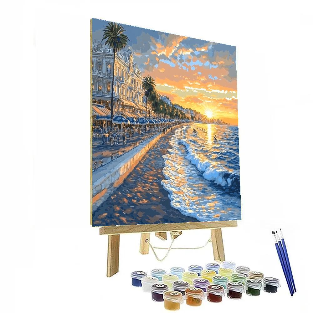 Promenade Des Anglais Sunset Nice France Paint by numbers art