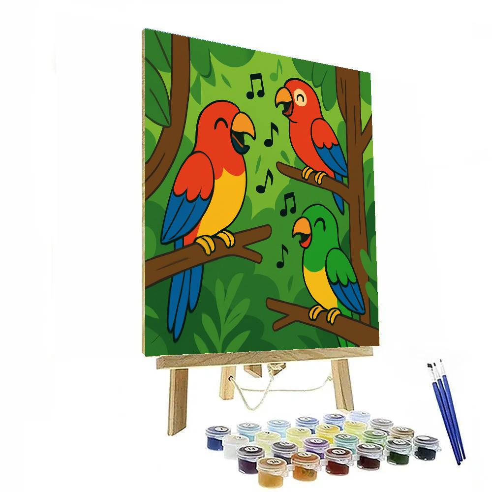 Jungle Jam With The Singing Parrots Painting by numbers kit