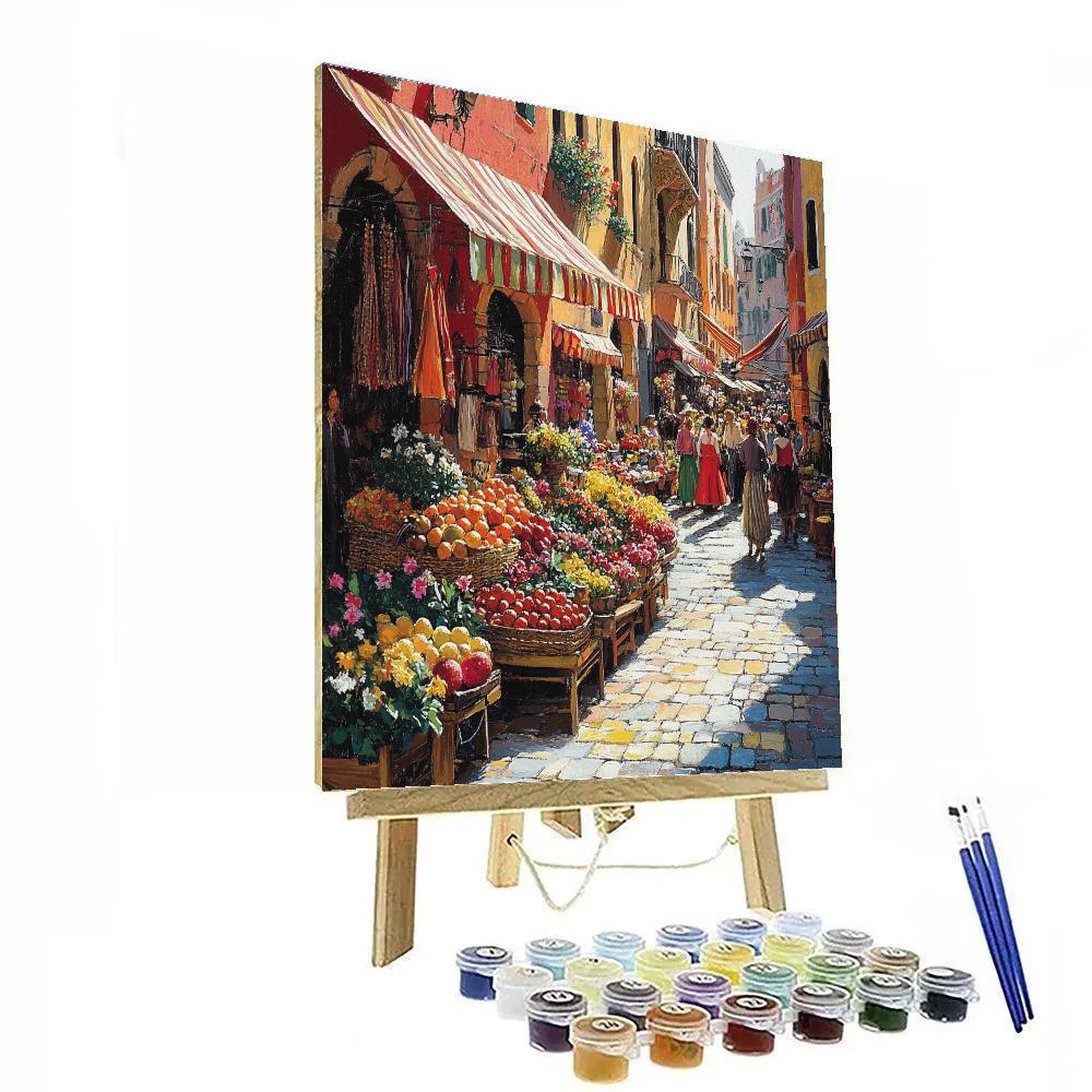 La Rambla Market Life Barcelona Spain paint by numbers