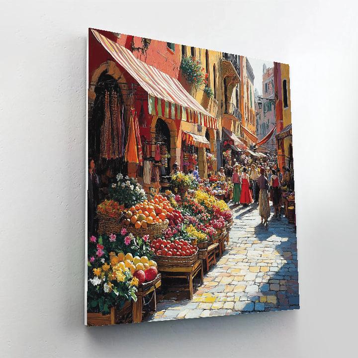 La Rambla Market Life Barcelona Spain paint by numbers