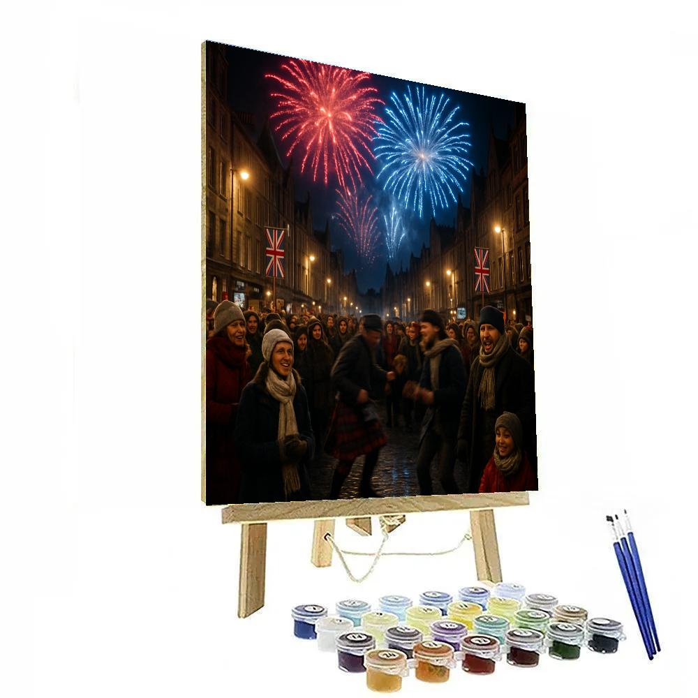 Dynamic Edinburgh Hogmanay Street Celebration paint by color