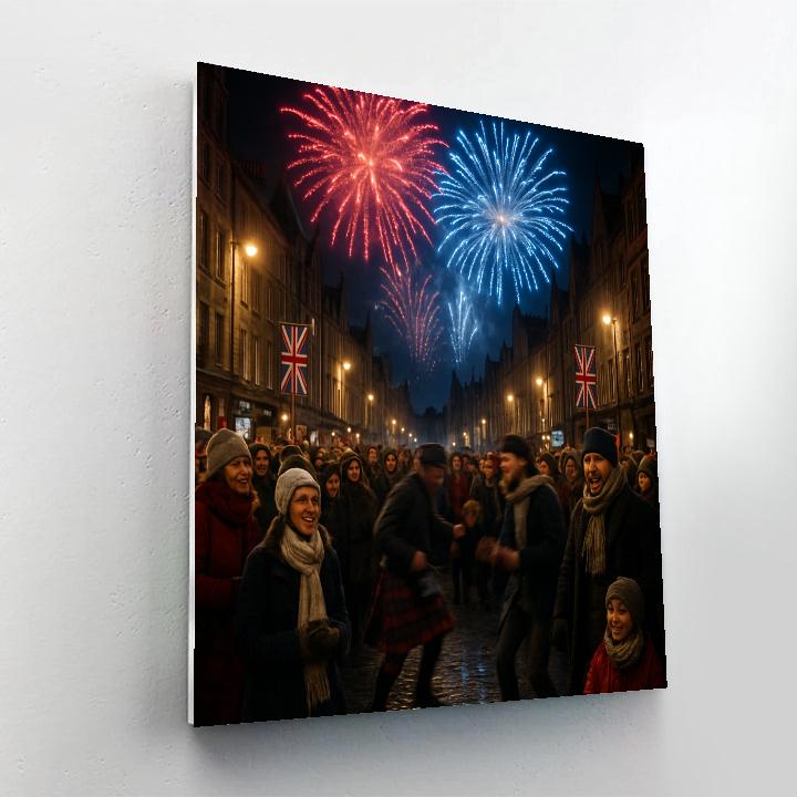 Dynamic Edinburgh Hogmanay Street Celebration paint by color
