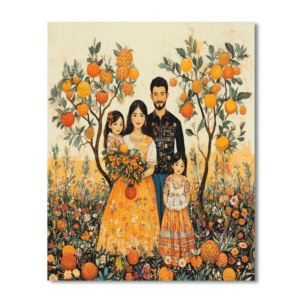 Kahlo Inspired Family Orchard Numbered painting kits