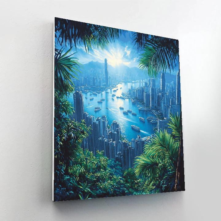 Skyline From Victoria Peak Hong Kong China painting number kit