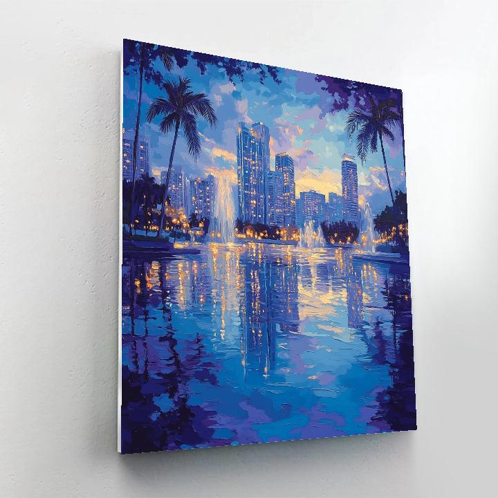 Marina Bay Sands Reflection Singapore Singapore paint by number