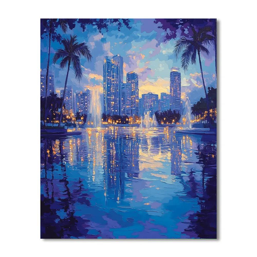 Marina Bay Sands Reflection Singapore Singapore paint by number