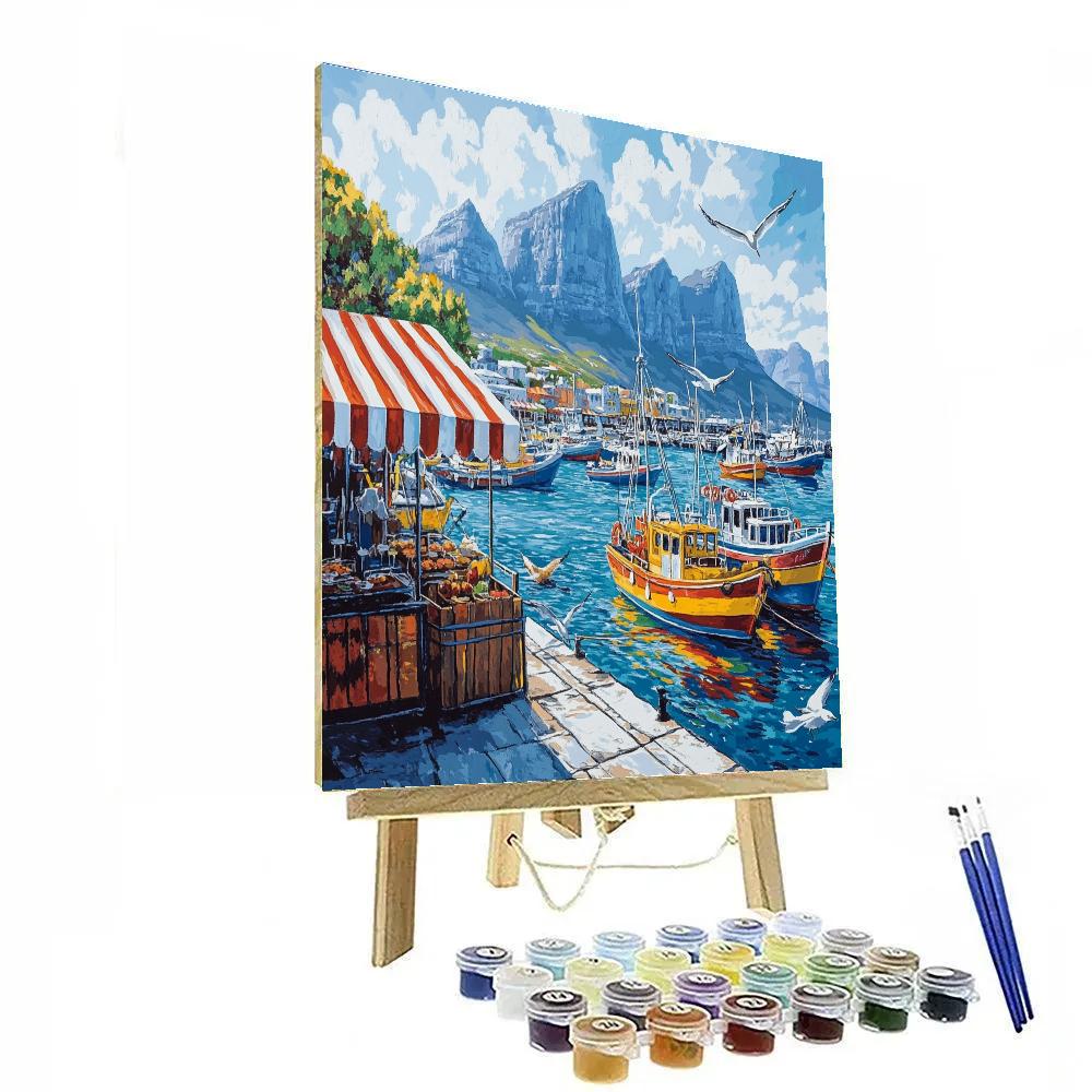 Old Harbor Waterfront Cape Town South Africa Number painting