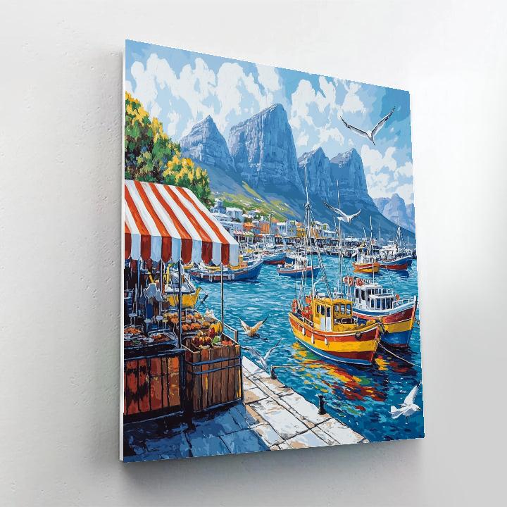 Old Harbor Waterfront Cape Town South Africa Number painting