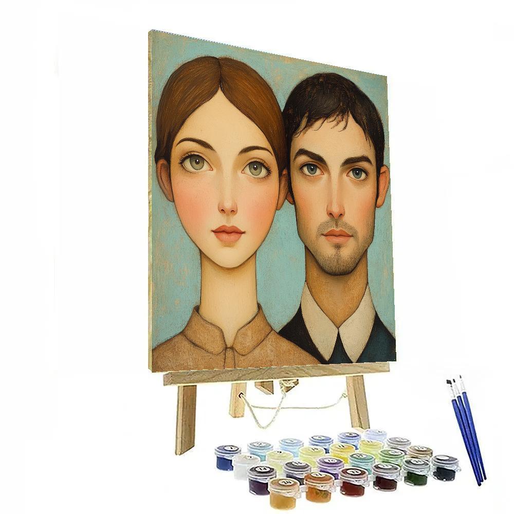Modigliani Inspired Elongated Couple paint by numbers