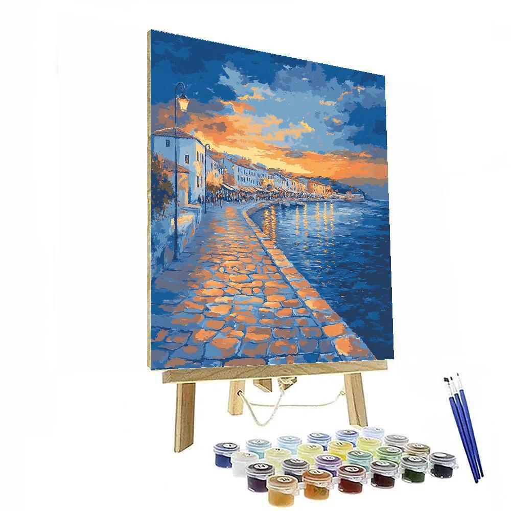 Seurat Inspired Sunset Promenade Paint by numbers art