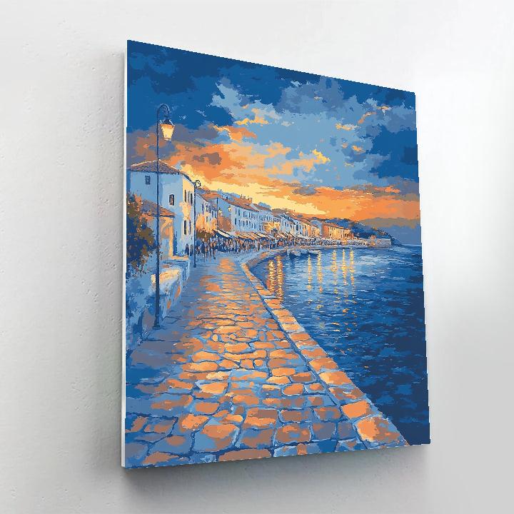 Seurat Inspired Sunset Promenade Paint by numbers art