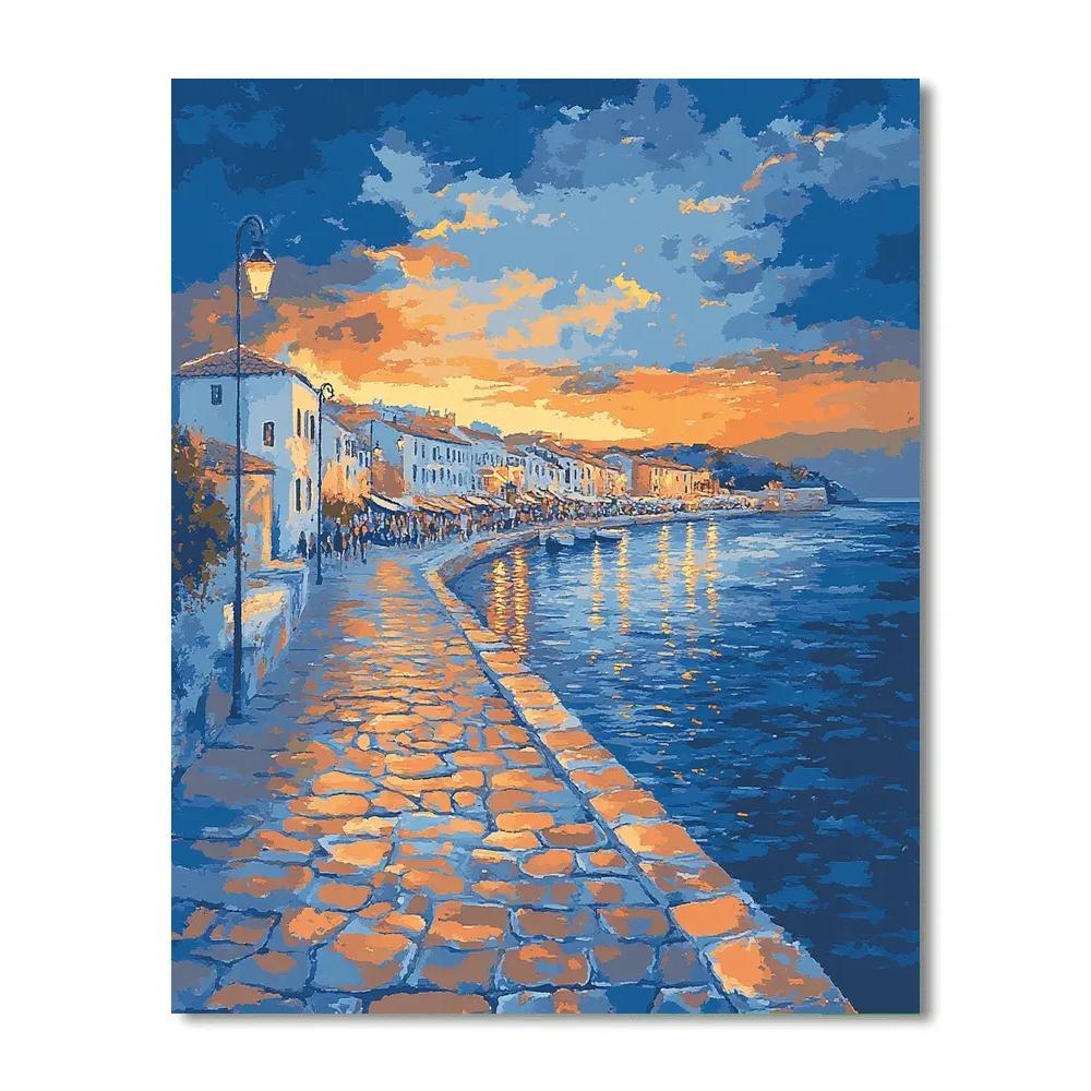 Seurat Inspired Sunset Promenade Paint by numbers art