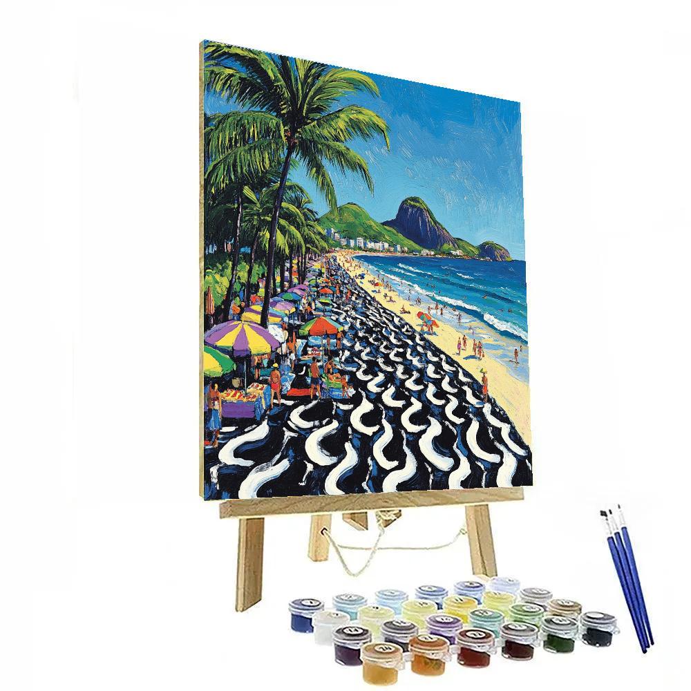 Promenade Of Copacabana Beach Rio De Janeiro Brazil paint by color