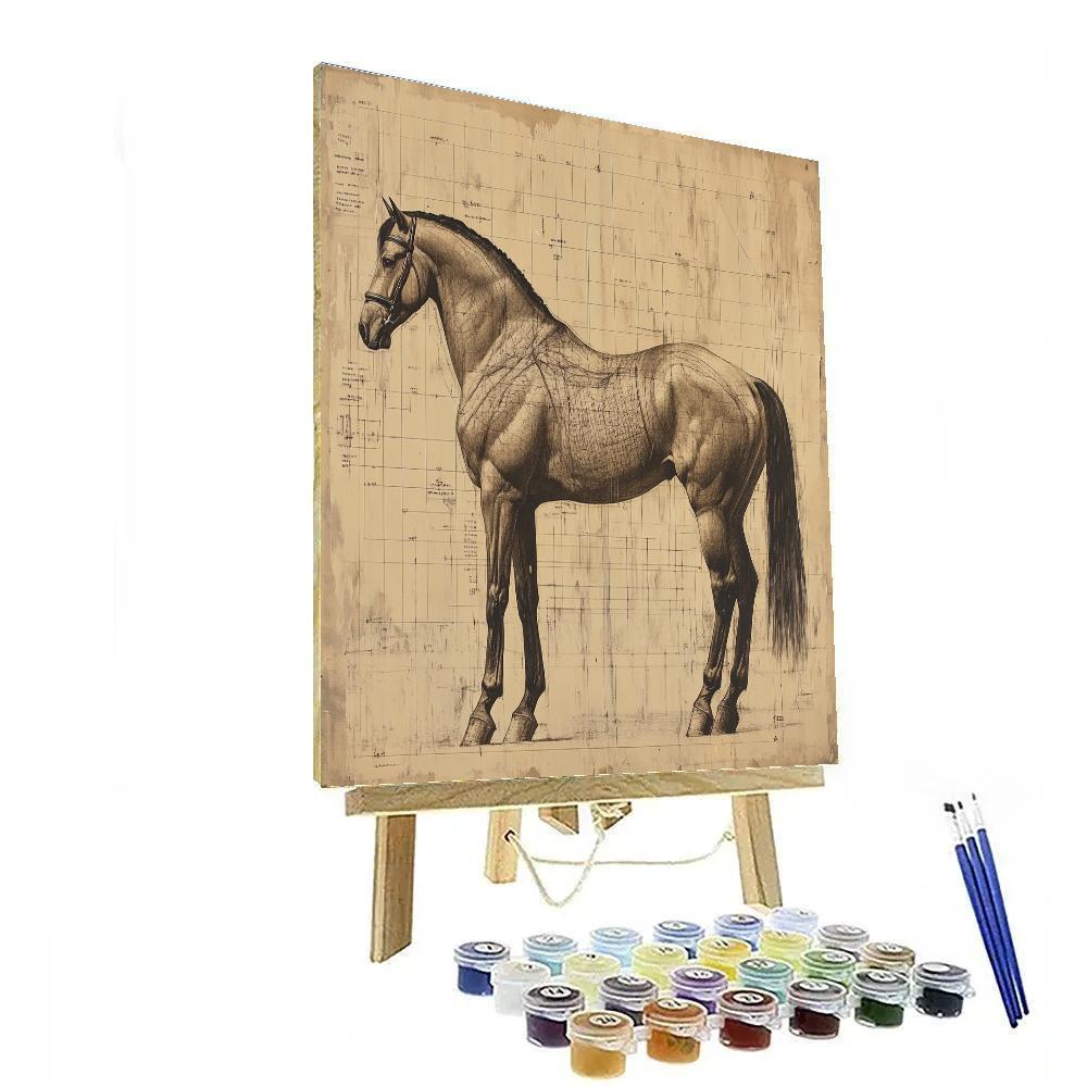 Leonardo Inspired Anatomical Study Of A Horse Painting by numbers kit