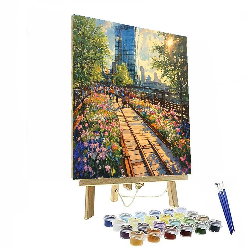 High Line Elevated Park View New York United States paint by number