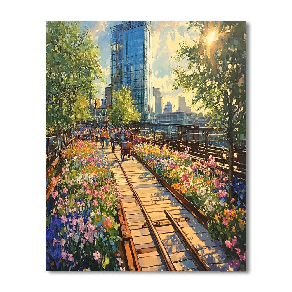 High Line Elevated Park View New York United States paint by number