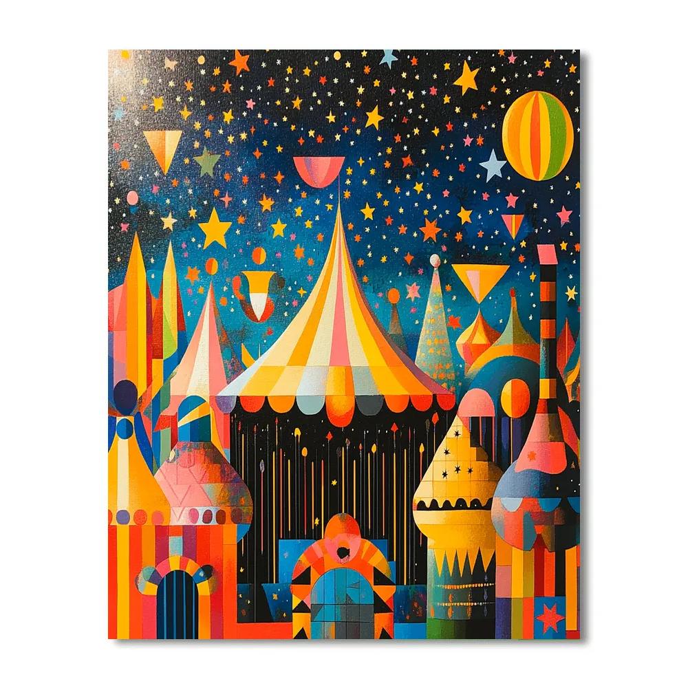 Miro Inspired Cosmic Circus DIY paint by numbers