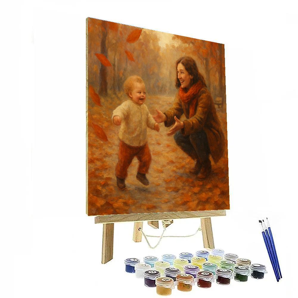 First Steps On Autumn Path paint by color