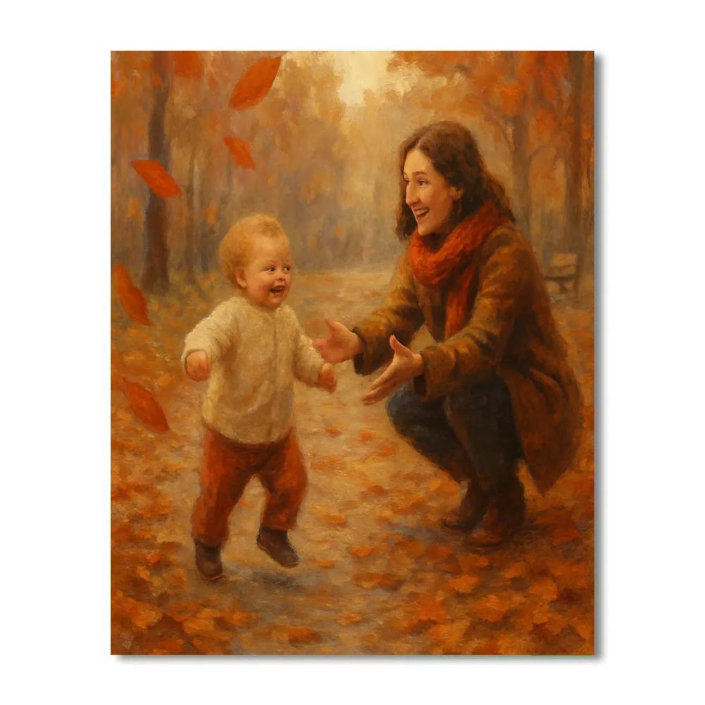 First Steps On Autumn Path paint by color