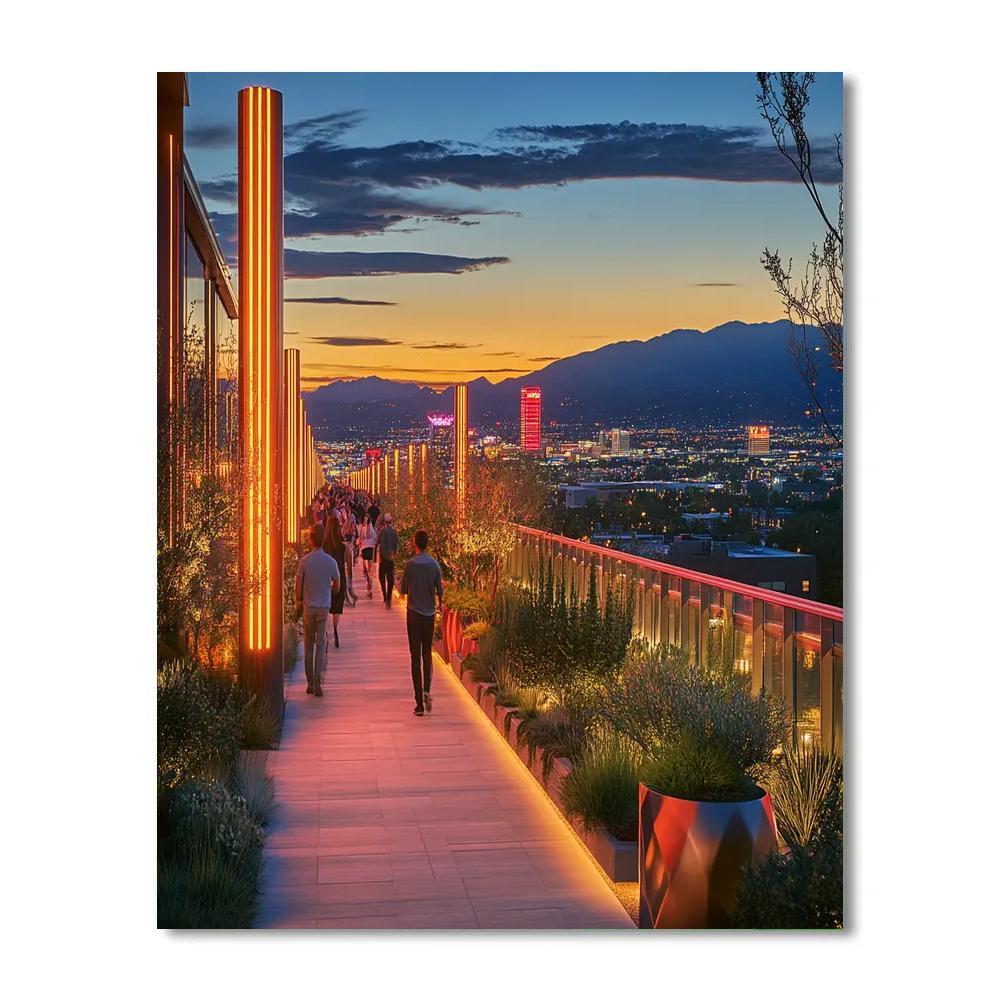Seoullo 7017 Elevated Garden Seoul South Korea painting number kit