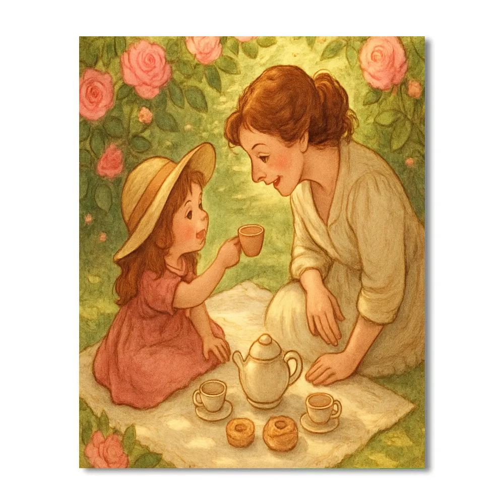 Garden Tea Party Together Paint by numbers art