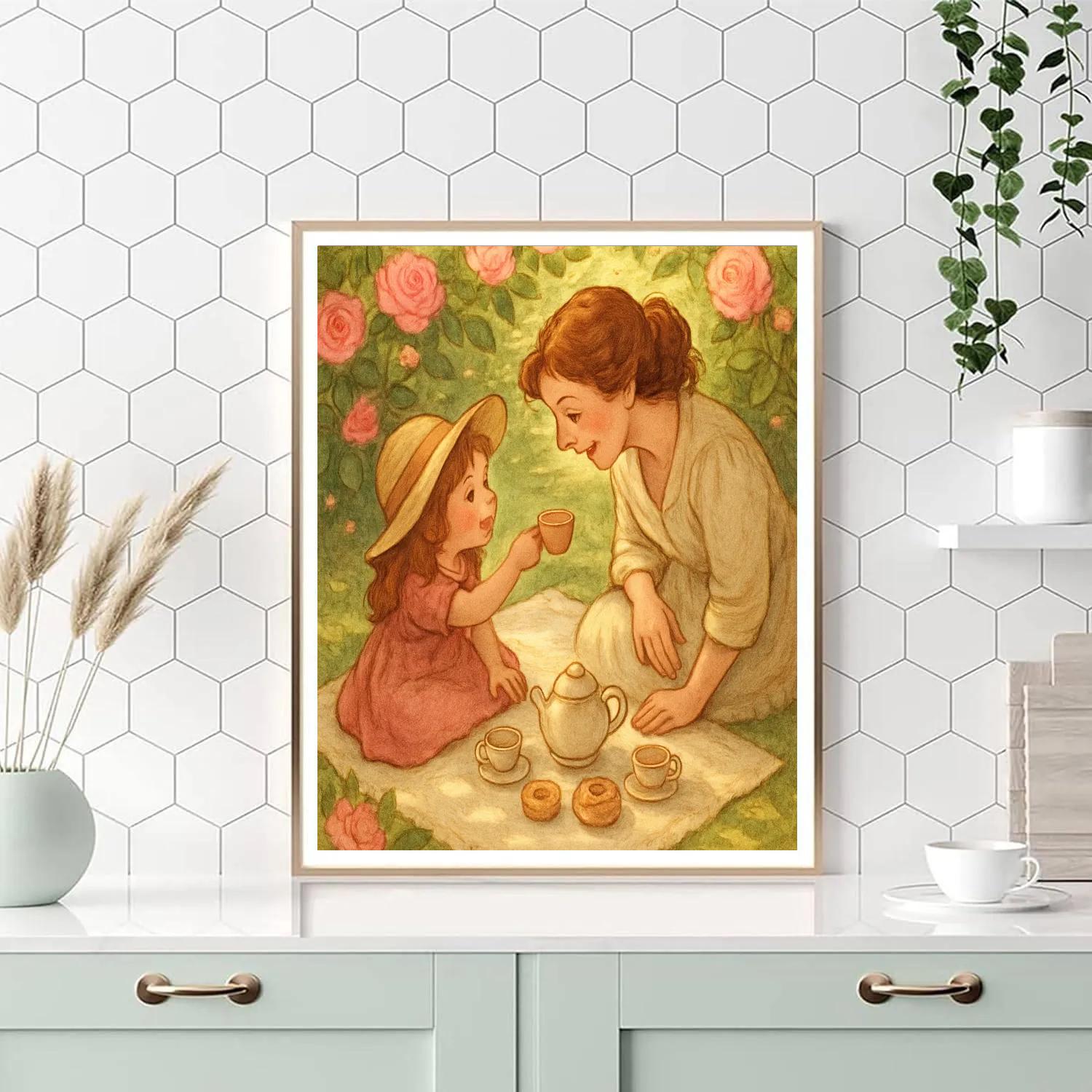 Garden Tea Party Together Paint by numbers art