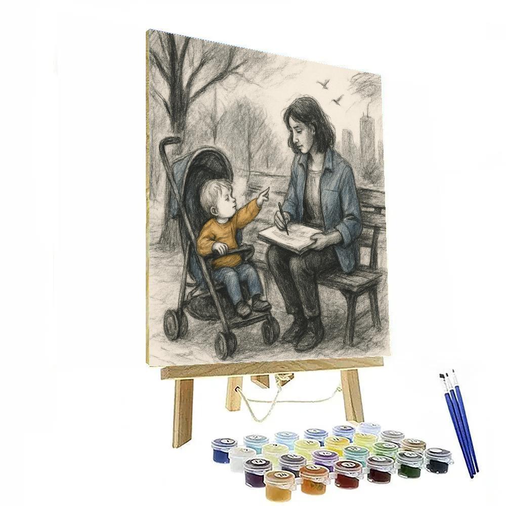 City Park Sketch Walk paint by numbers