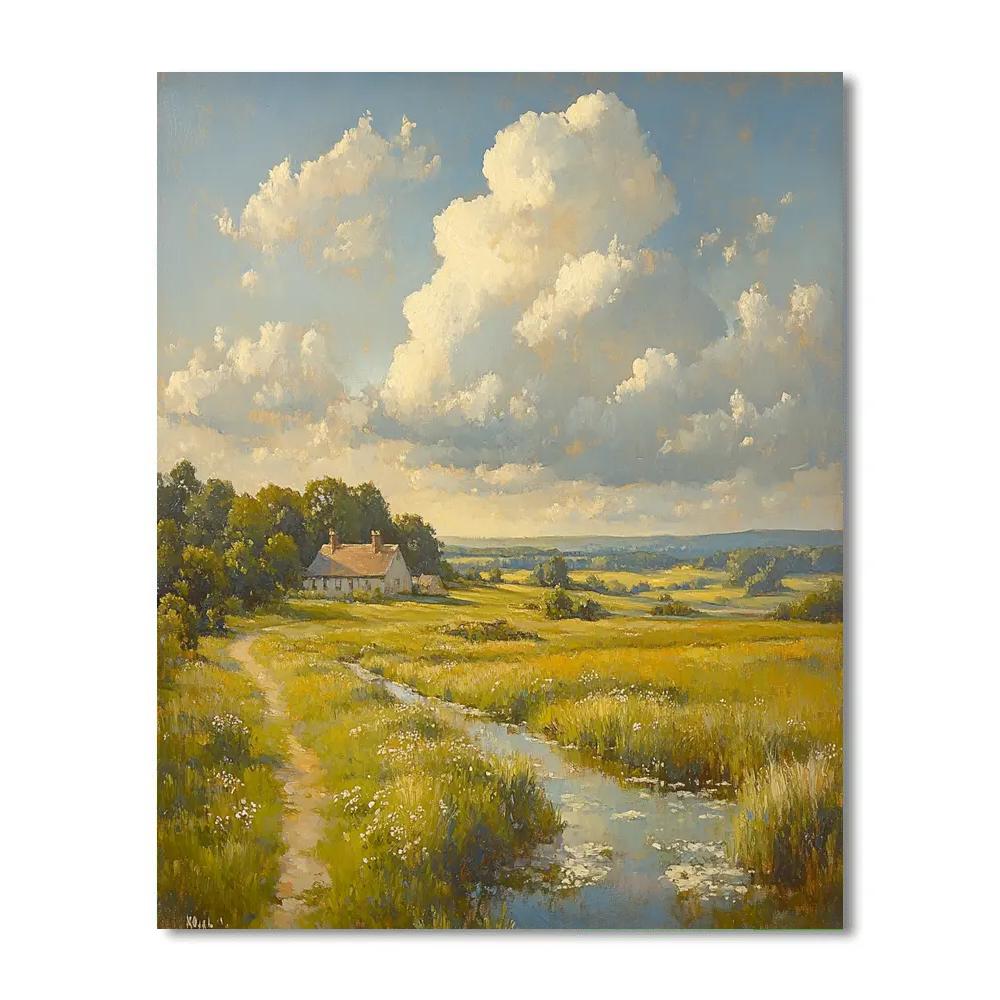 John Constable Inspired Summer Meadow paint by number