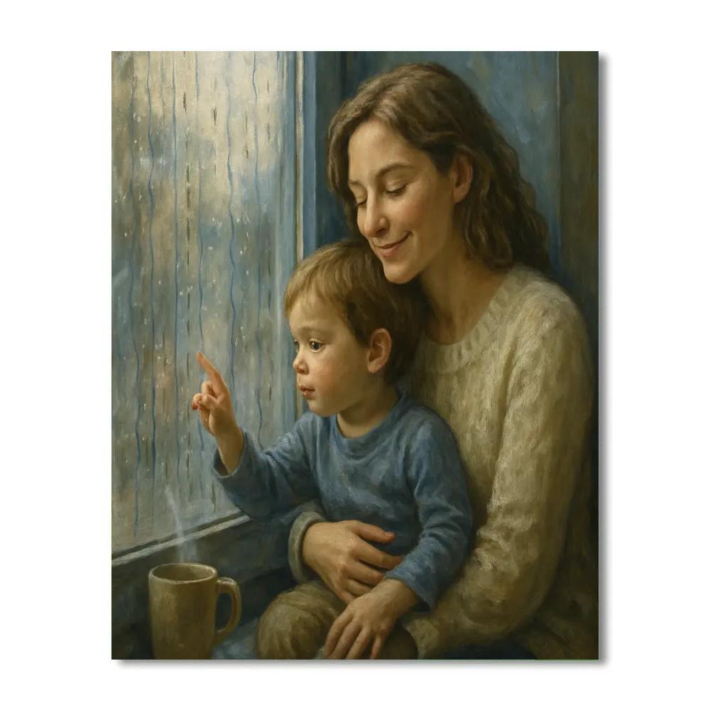 Rainy Day Window Hug Numbered painting kits