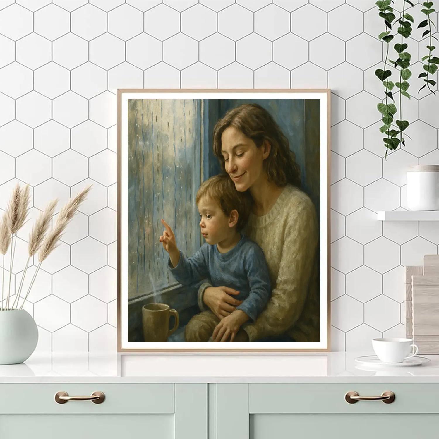 Rainy Day Window Hug Numbered painting kits