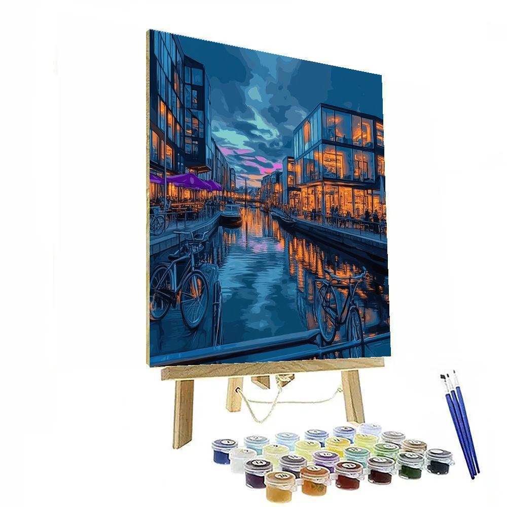 Canal Quarter Nightlife Rotterdam Netherlands Paint by numbers kits