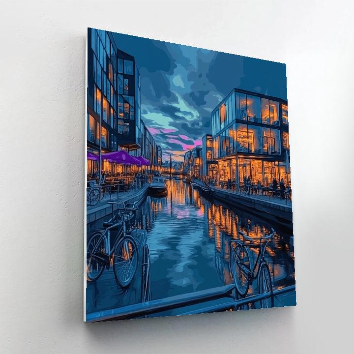 Canal Quarter Nightlife Rotterdam Netherlands Paint by numbers kits