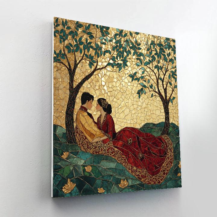 Klimt Inspired Orchard Lovers painting number kit
