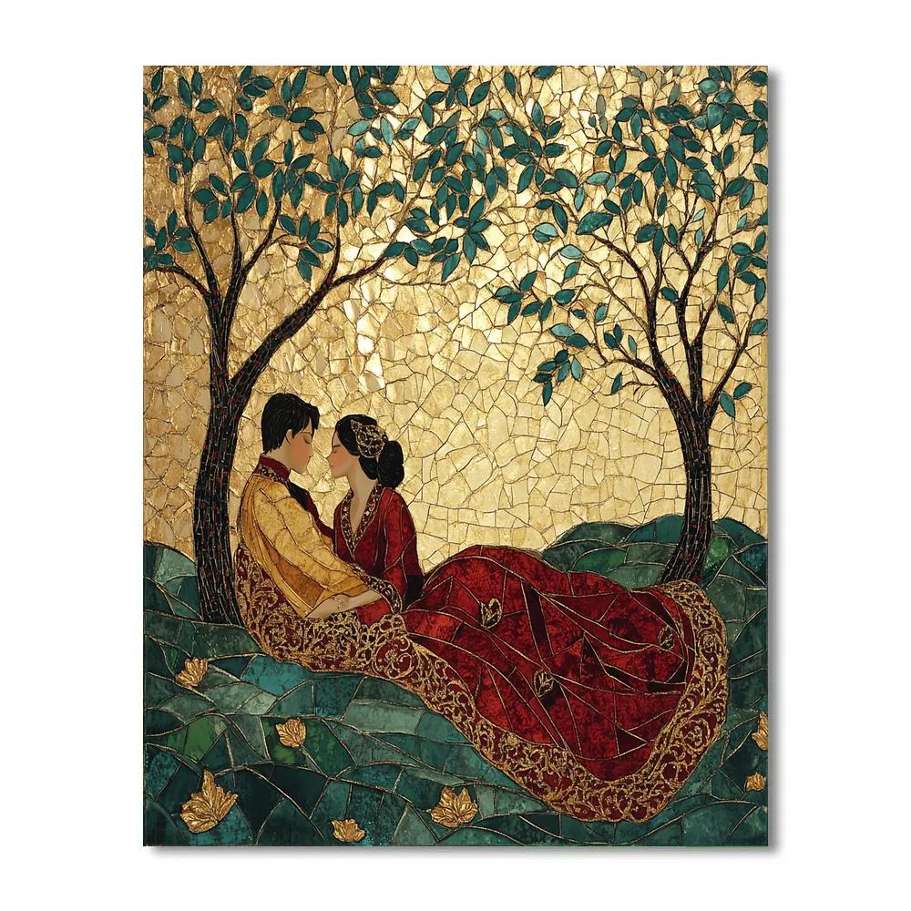 Klimt Inspired Orchard Lovers painting number kit