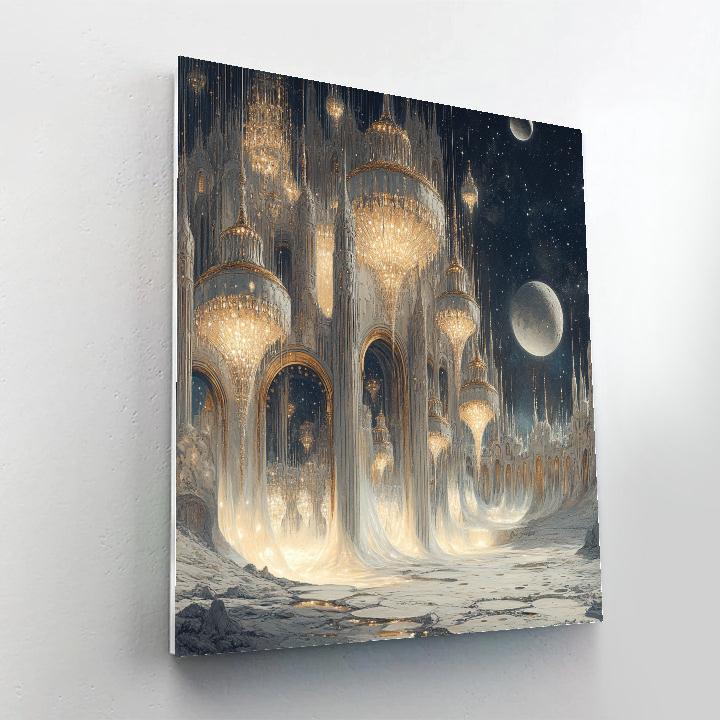 Dali Inspired Lunar Ballroom Paint by numbers art