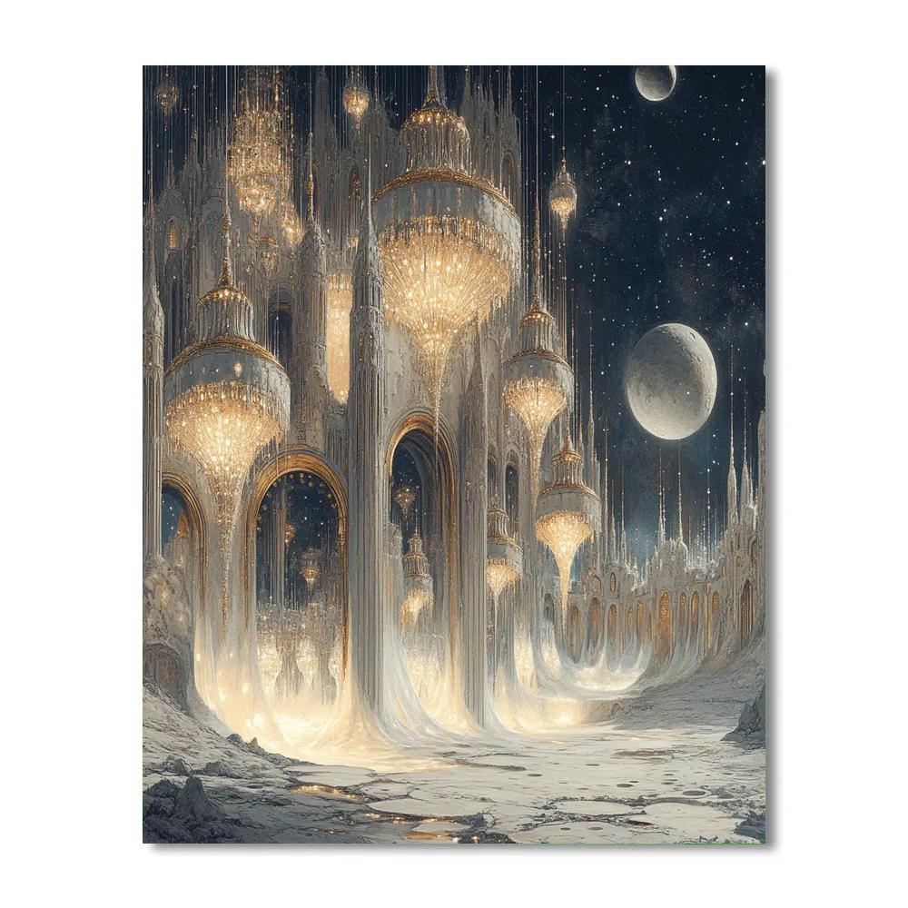 Dali Inspired Lunar Ballroom Paint by numbers art