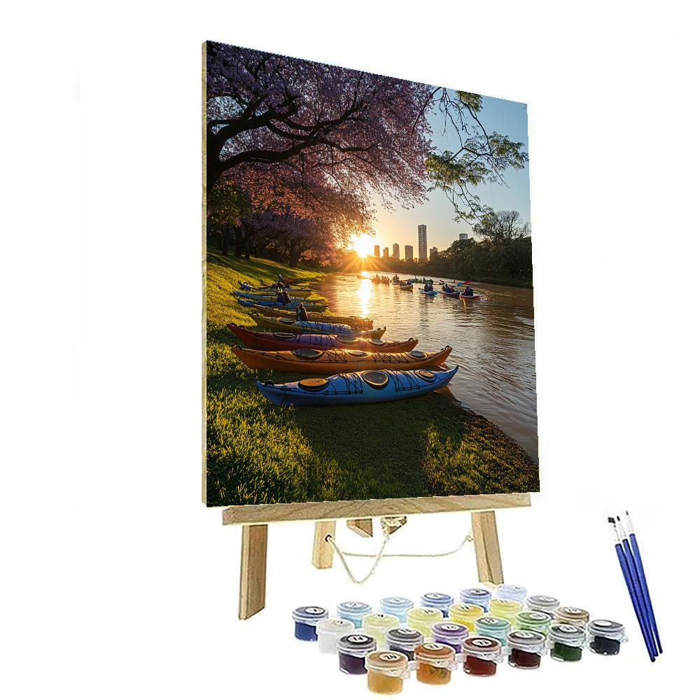 Riverside Kayak Launch Porto Alegre Brazil Numbered painting kits