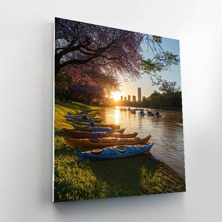 Riverside Kayak Launch Porto Alegre Brazil Numbered painting kits