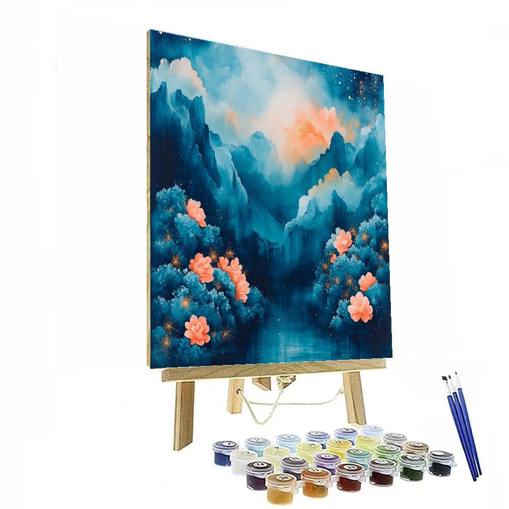 Edgar Degas Inspired Midnight Nebula Garden paint by color