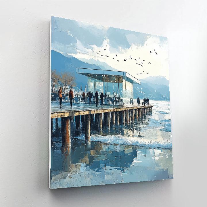 Contemporary Waterfront Pier Vancouver Canada paint by numbers